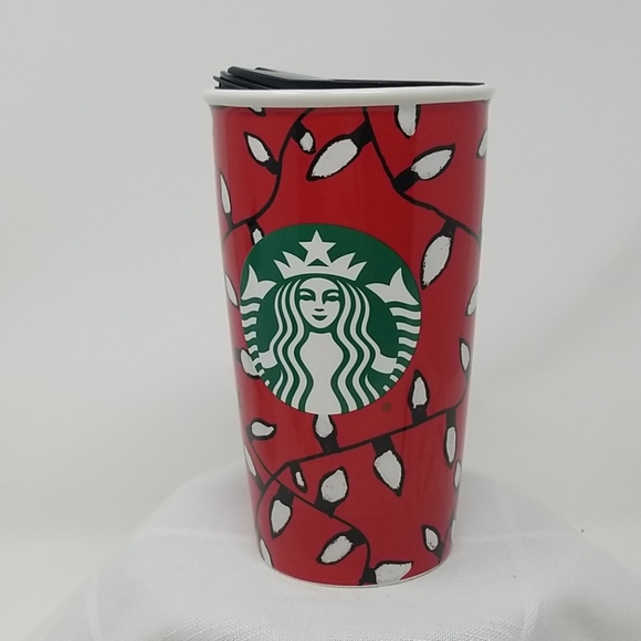 Starbucks Vintage NEW Red Ceramic Travel Mug. - Picture 2 of 11